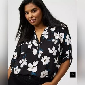 Torrid Harper Georgette 3/4 Sleeve Blouse, NWOT